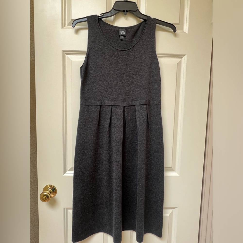 Eileen Fisher 100% Wool, Italian Yarn Sleeveless Dress